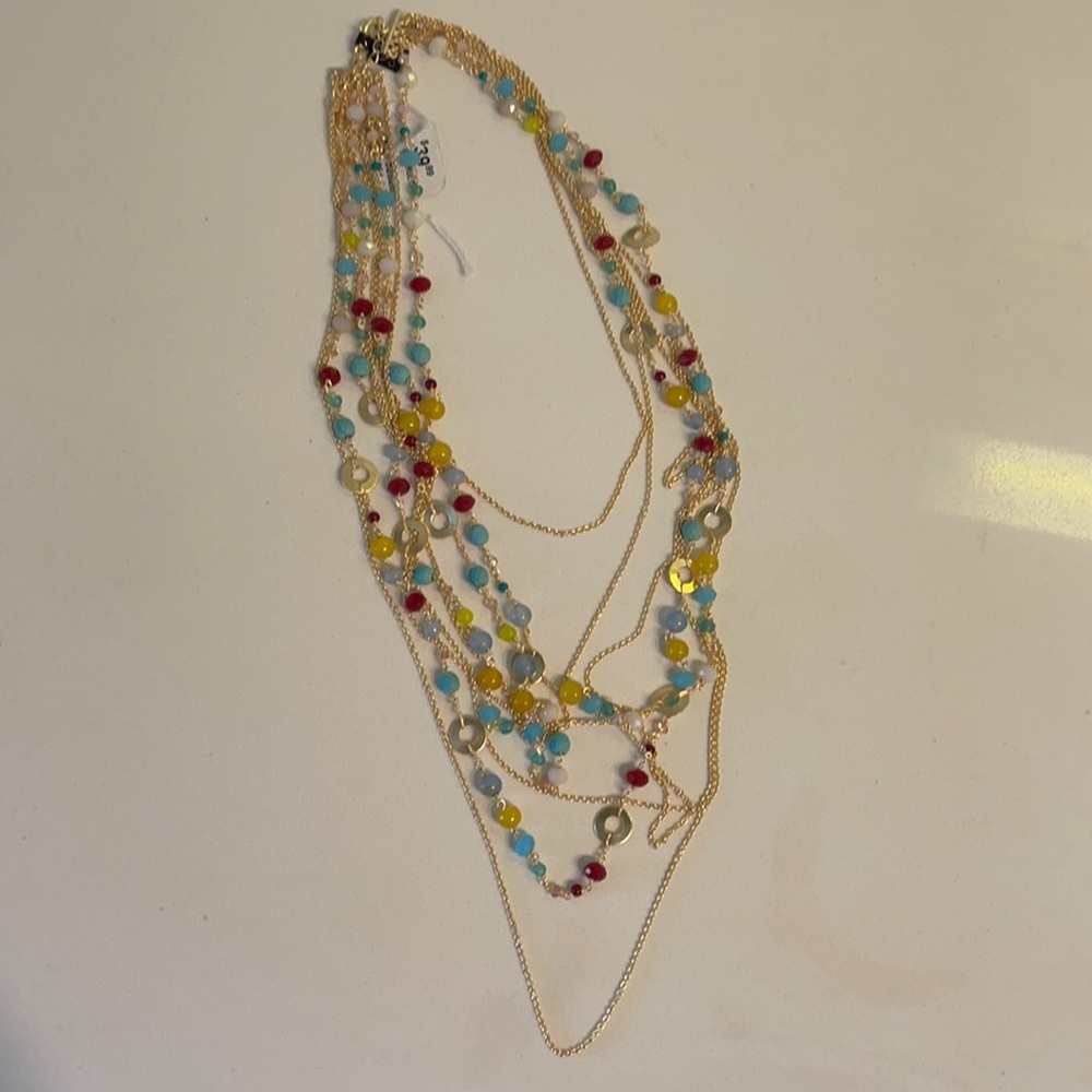 Multi colored and multi layered necklace
